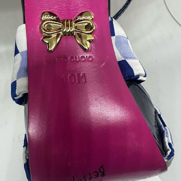 Betsey Johnson Plaid Knotted Patent Leather Platform Heel - Picture 8 of 8